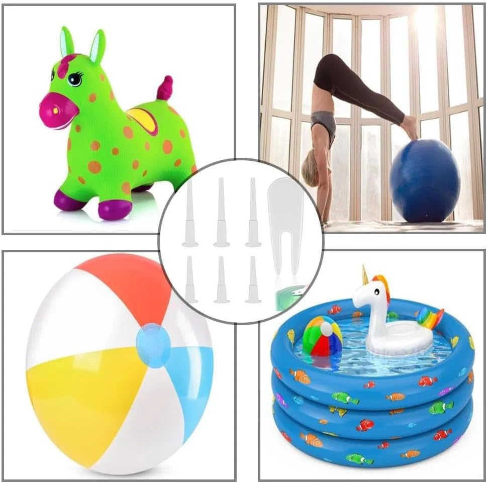 6 Pcs Yoga Ball Plug Replacement Kit Compatible with Exercise Ball, Fitness Ball, Balance Ball &ndash; Plastic Air Stopper Set with 1 Remover, Durable Gym Accessory by Unron image number 4