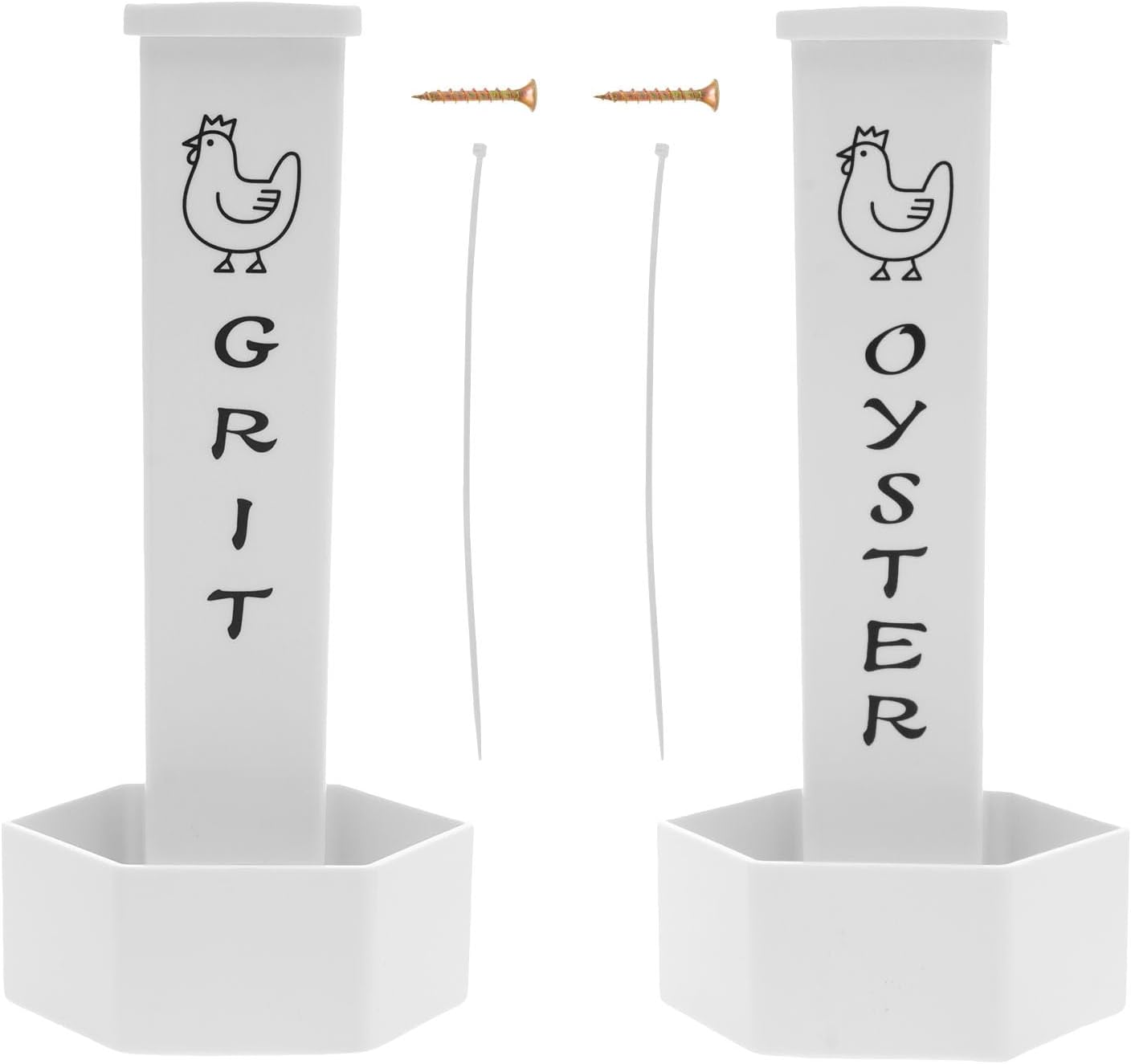 2Pcs Mount Feeder, Flexible Installation Chicken Grit and Oyster Shell Feeder with Lid for Chicken House Raising image number 3