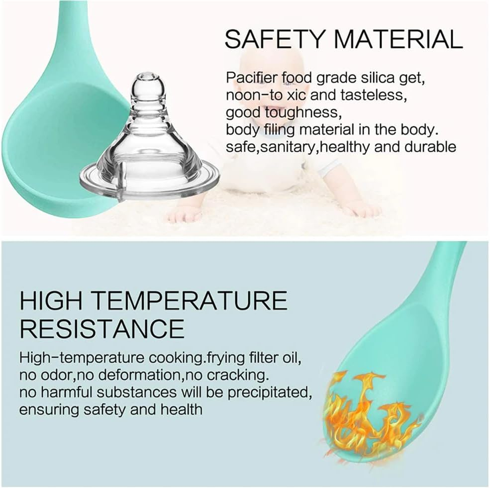 12PCS Green Silicone Kitchen Utensil Set with Wooden Handles - Non-Stick, Heat-Resistant Cookware Tools, Including Spatula, Turner, Tongs, and Spoon Set with Holder image number 6