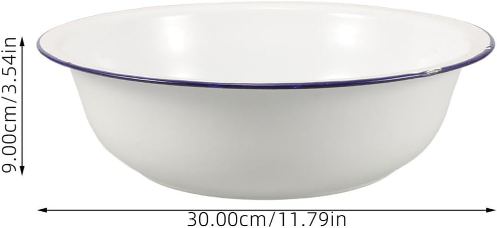 TOVINANNA Enamel Basin 30 Cm Foot Bath Basin for Soaking Feet Metal Foot Soak Tub Foot Bucket Laundry Wash Basin Old Fashioned Footbath for Home Spa Pedicures image number 3