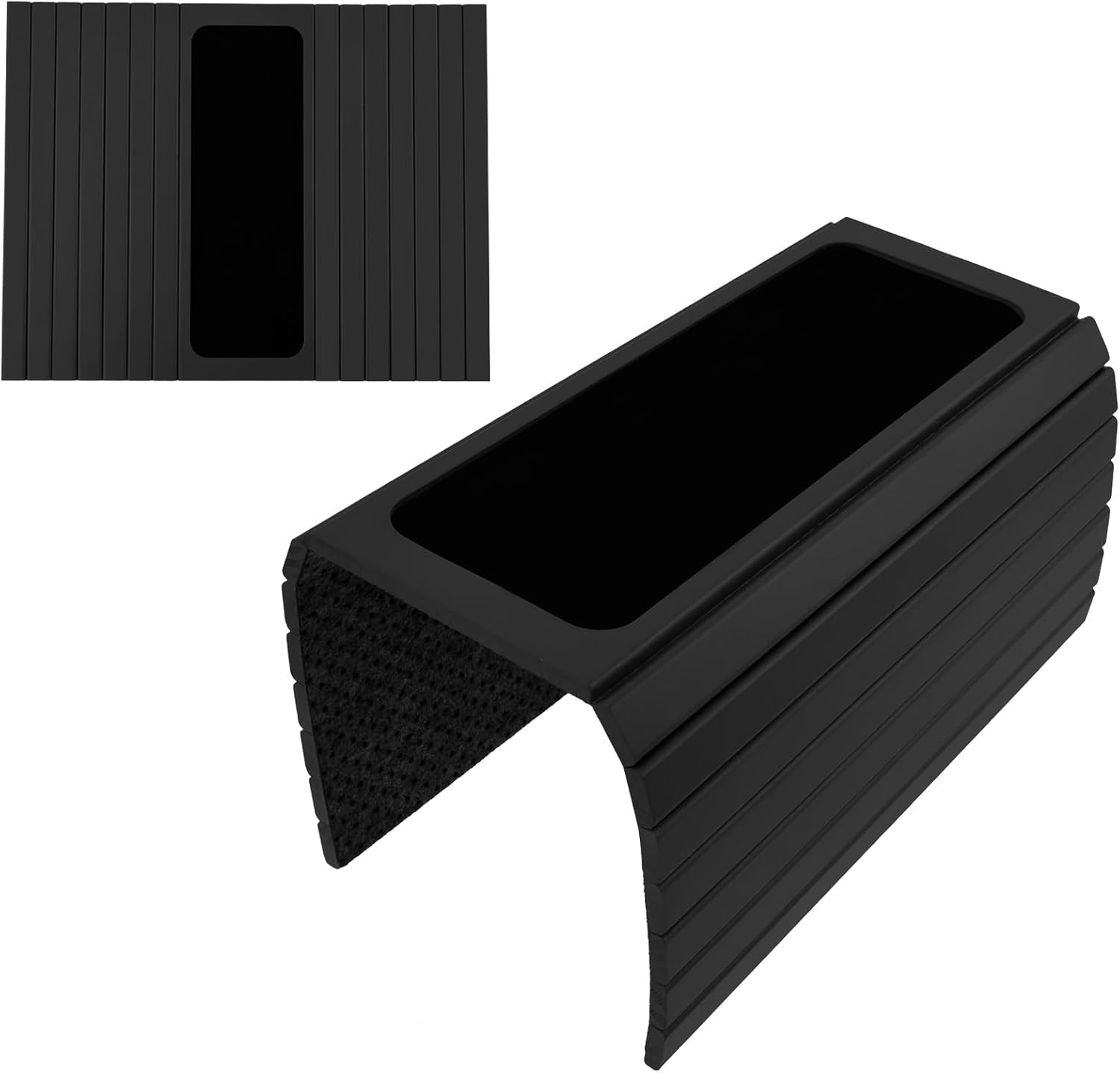 Sofa Arm Tray Wooden Sofa Tray Foldable Sofa Arm Table Tray No Assembly Couch Arm Table Flexible Sofa Tray Multifunctional Chair Armrest Table Couch Armrest Tray for Eating Drinks Snacks (Light Gray)