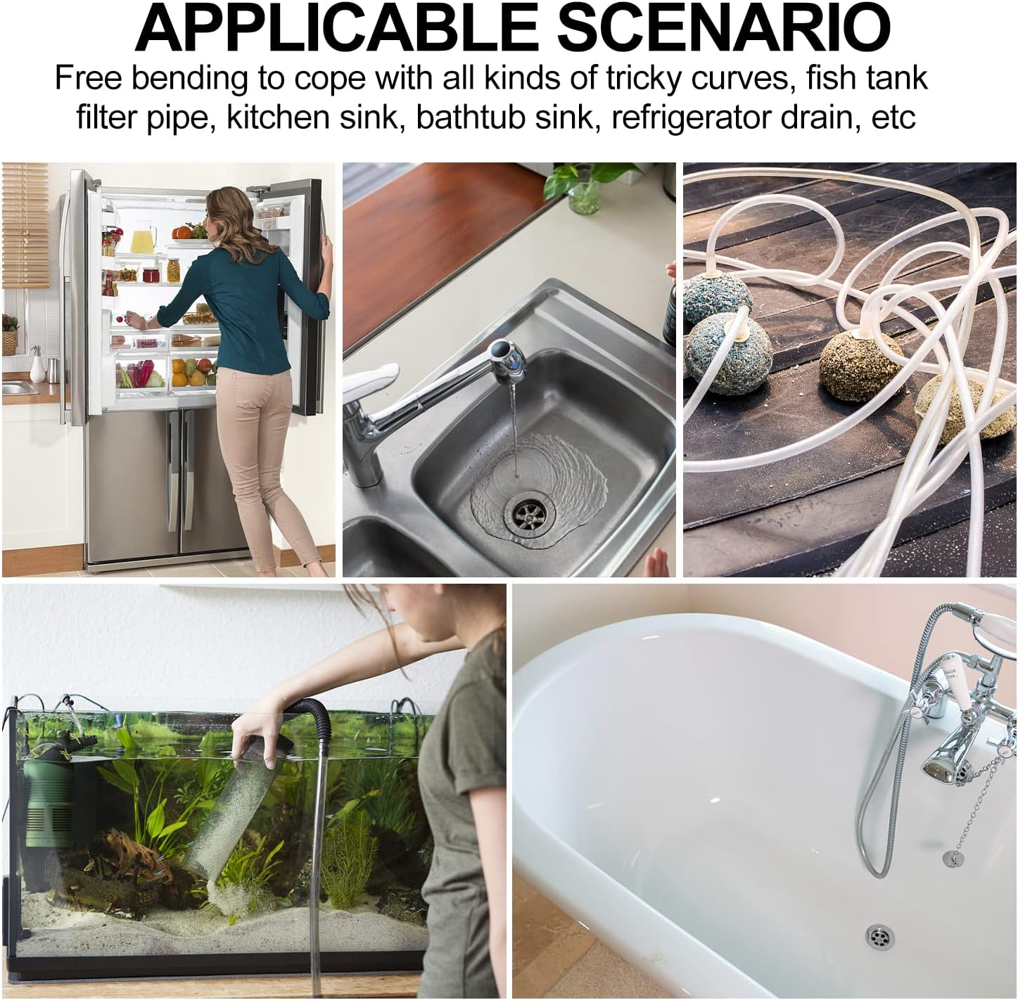 BOROLA 59 Inch Tube Cleaning Long Brush，1.5M Nylon Drainage Spring Portable Straw Brush, for Cleaning Feeding Tubes and Conduit (White) image number 5