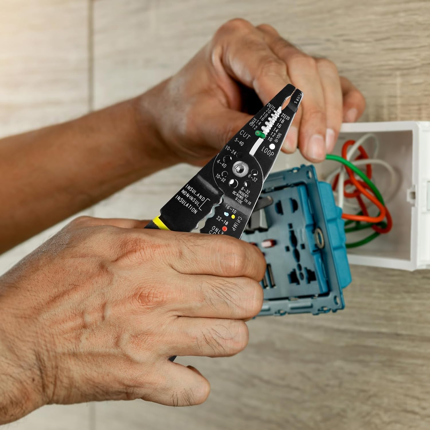 Gunpla Wire Stripper Multi-Function Tool for Cutting Cables Screws Comfortable Gripping Serrate Nose Crimper Cutter Plier Stripping Wires and Crimping Terminals and Connections 8 Inch / 200Mm image number 6