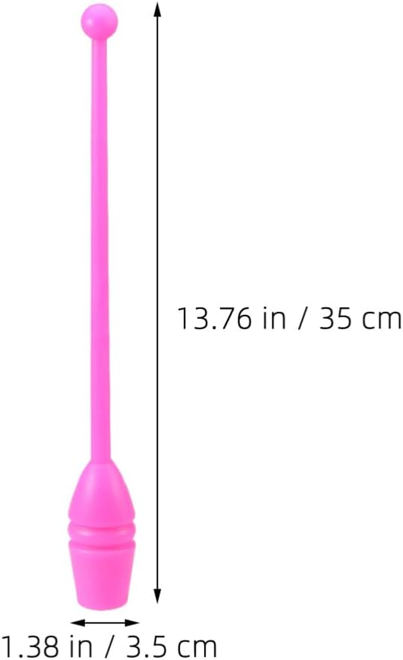 Milisten 1Pair Colored Artistic Gymnastics Stick Adult Boy Girl Dance Sticks for Rhythmic Gymnastics Performing Training and Fitness Activities Pink
