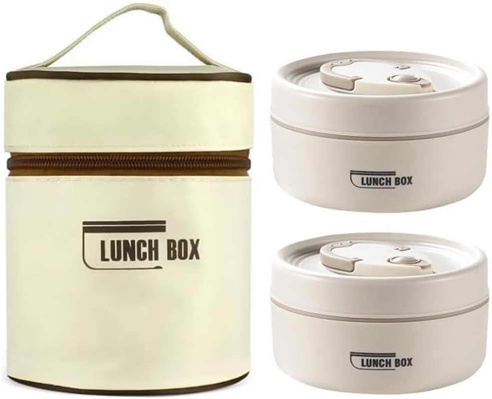 Insulated Lunch Box Set Adult, Insulated Foodgrade 304 Stainless Steel Lunch Containers with Thermal Bag, Leakproof Stainless Steel Food Container,Stackable Thermal Food Jar for Work Picnic image number 6