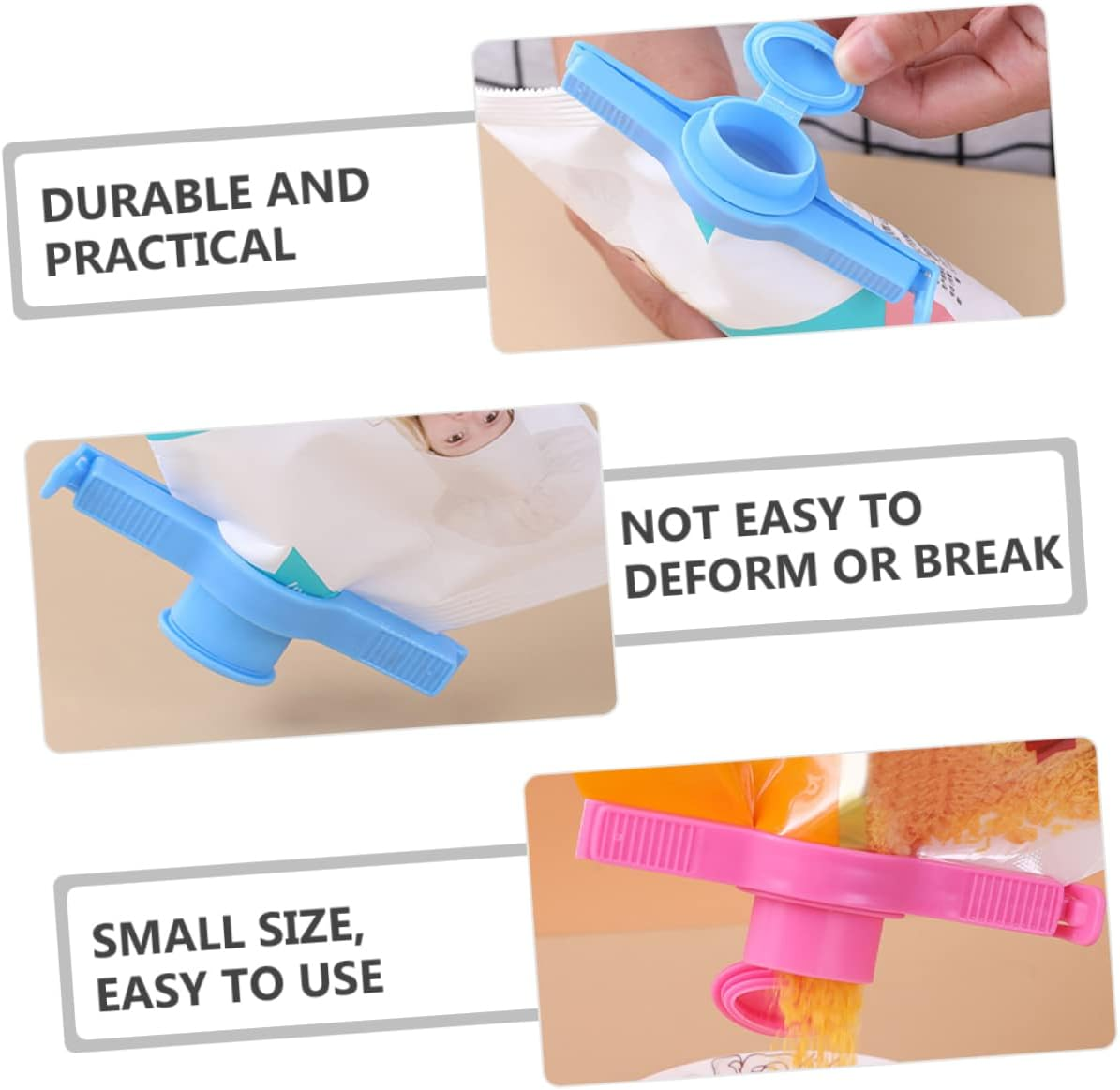 12Pcs Chip Bag Clips Food Sealing Clips Reusable Snack Bag for Pantry Food Drinks image number 5