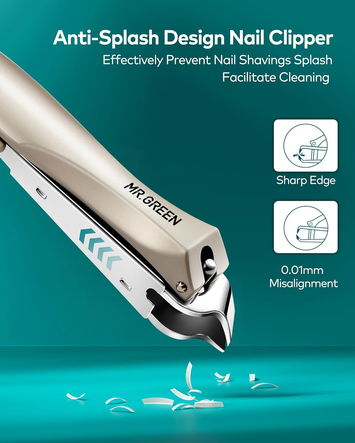 Nail Clipper with Catcher, Slanted Edge Nail Cutting Clippers Stainless Steel Fingernail and Toenail Cutter Trim with File for Men and Women image number 5