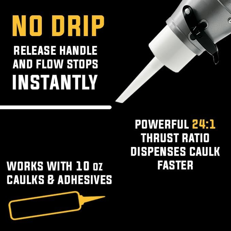 SILIGUN&trade; PRO Compact 24:1 Caulking Gun - No Drip Caulk Gun - Patent Design - Lightweight Aluminum Frame - Works with All 10 Oz Tubes (SILIGUN PRO) image number 5