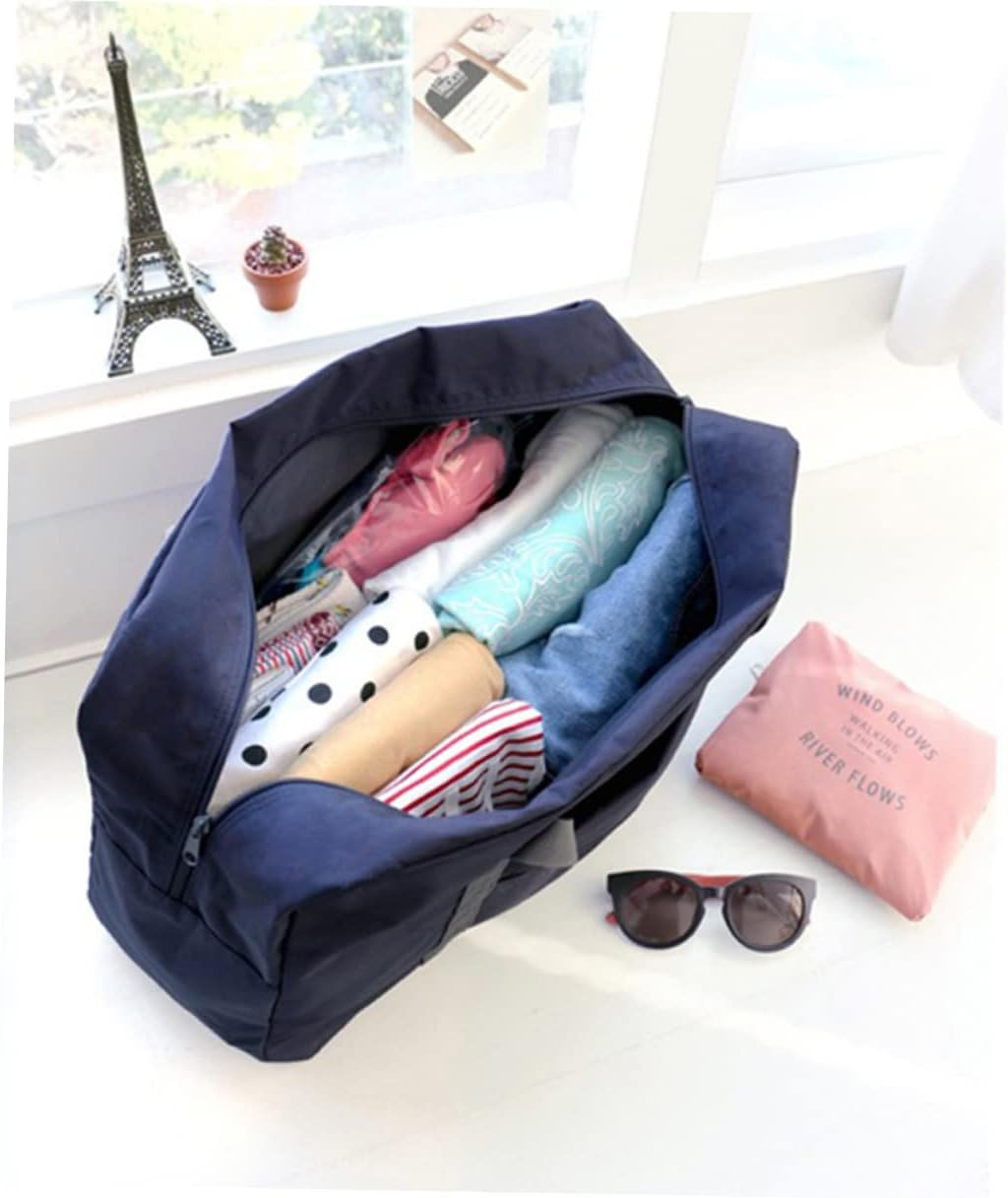 LIFKOME 2Pcs Travel Foldable Tote Bag Lightweight Storage Luggage Organizer for Fashion Trips Gym and Shopping Dark image number 6