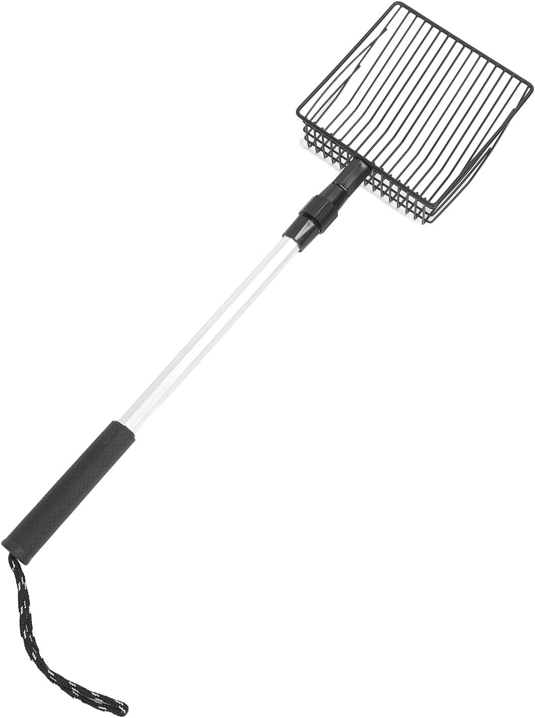 Chicken Poop Scooper, Cat Litter Scoop Metal with Adjustable Handle, Litter Scoop, Pet Cat Litter Scoop for Crawling Pets, Rutin Chicken, Small Hamsters (Model a 2 Section Handle)