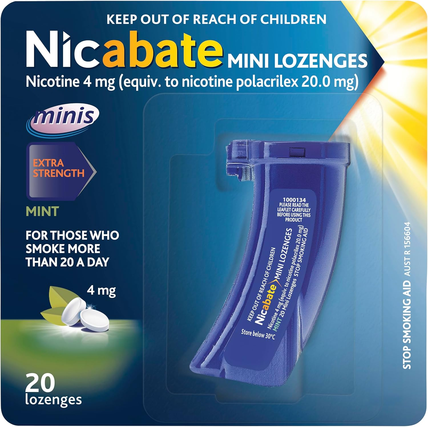 Nicabate Minis Lozenge Mint 4MG, Assists with Smoking Cravings, 20 Pack image number 2