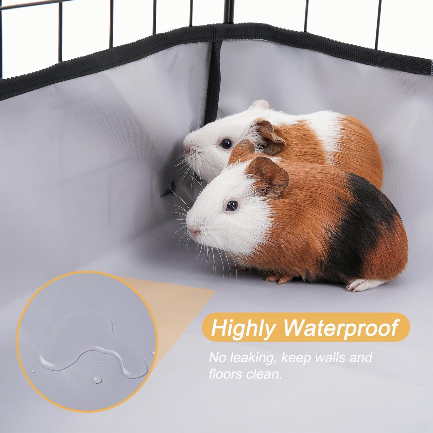Guinea Pig Cage Liner Tarp Bottom Waterproof and Washable Base Also for Rabbits, Bunny, Chinchesillas, Hedgehog, Ferrets and Other Small Animals(42X56 Inches) image number 2