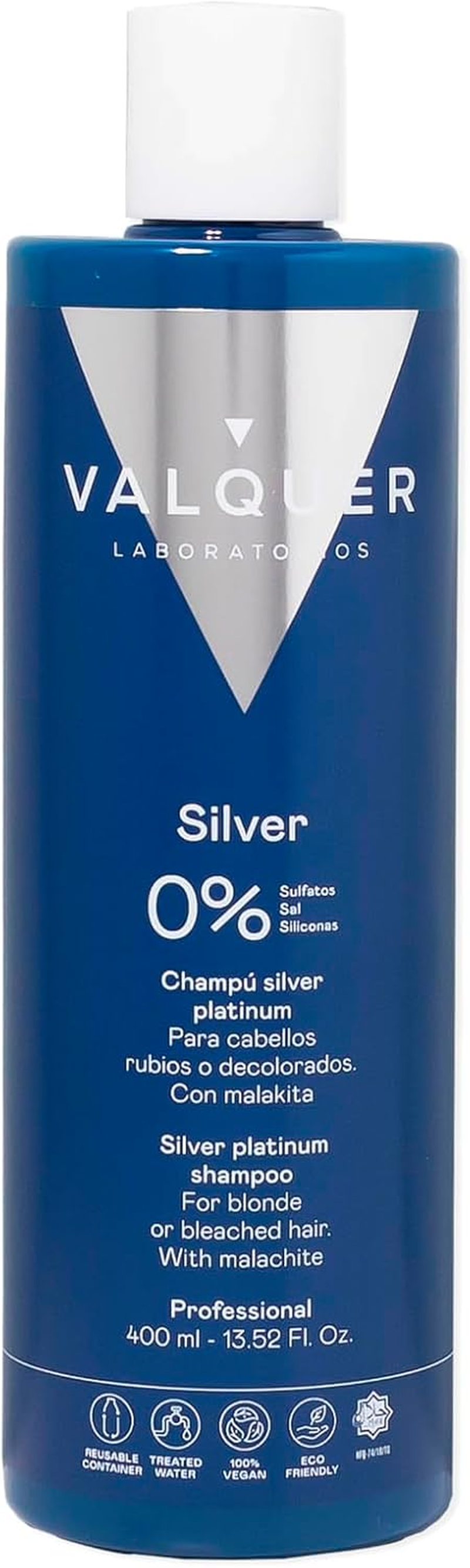 Valquer Shampoo Silver Platinum Hair White, Grey and Rubios, 400 Ml image number 2