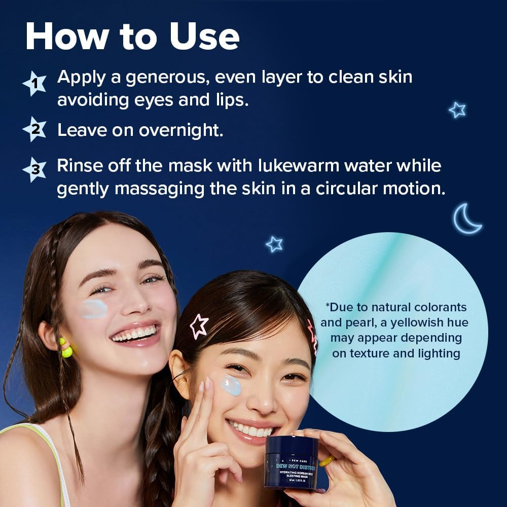 I DEW CARE Night Sleeping Mask - Dew Not Disturb | Hydrating Overnight Mask for Dewy, Radiant Skin, Korean Skincare for Intense Moisture & Fresh Glow - 2. Resting Bliss Face image number 4