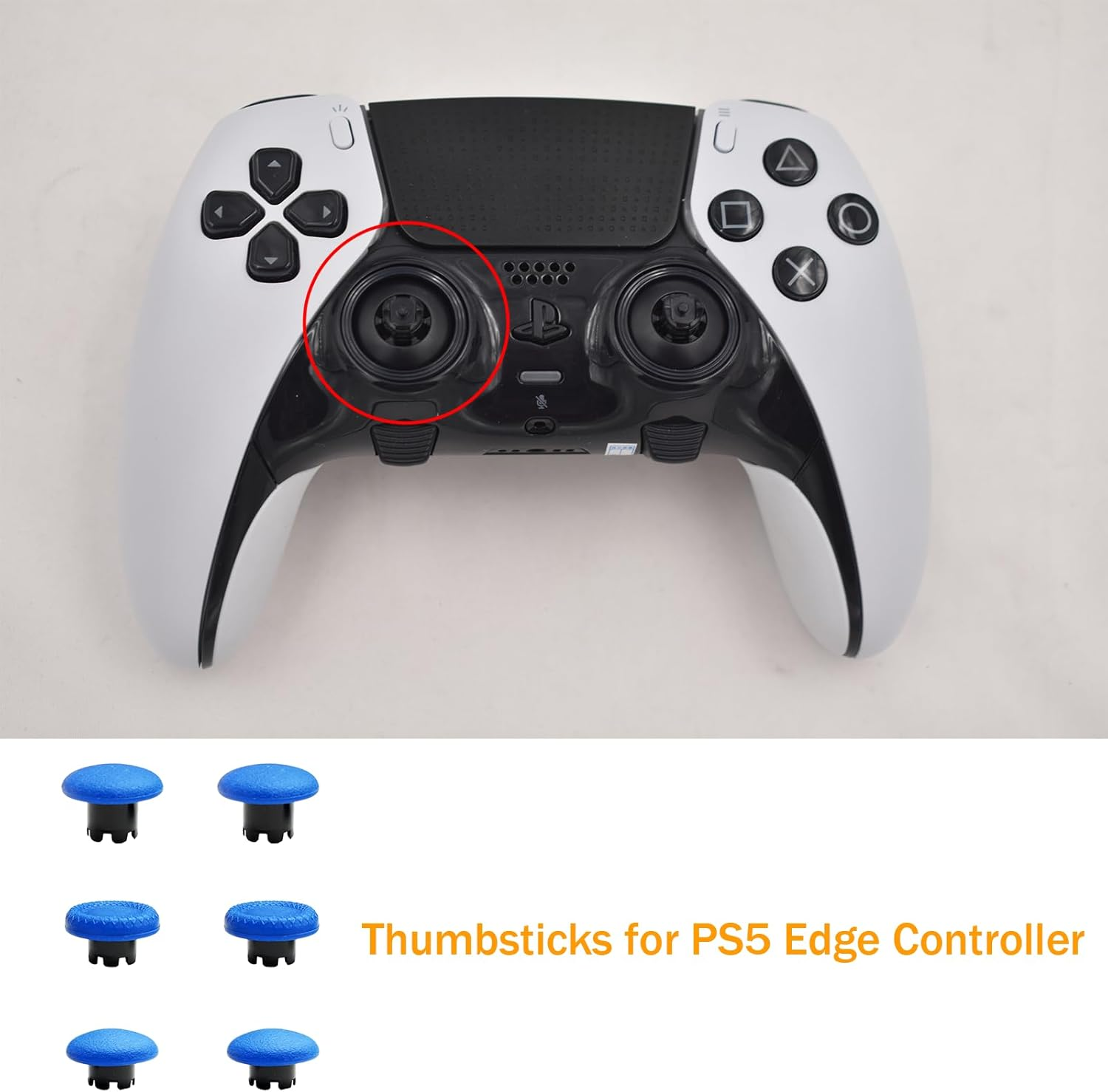 Thumbsticks for PS5 Edge Controller, Thumbsticks Paddles Replacement for PS5 Dualsense Controller, 6 in 1 Accessories Parts for PS5 Dualsense Edge Controller Analog Joystick Repair Kit (Blue) image number 5