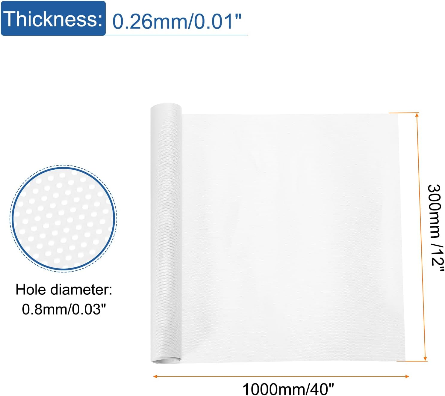 Sourcing Map PC Dust Filter Roll, 300X1000Mm PVC Computer Case Cooler Dustproof Mesh Cover Fan Grills for Computer Chassis Speakers, White image number 3