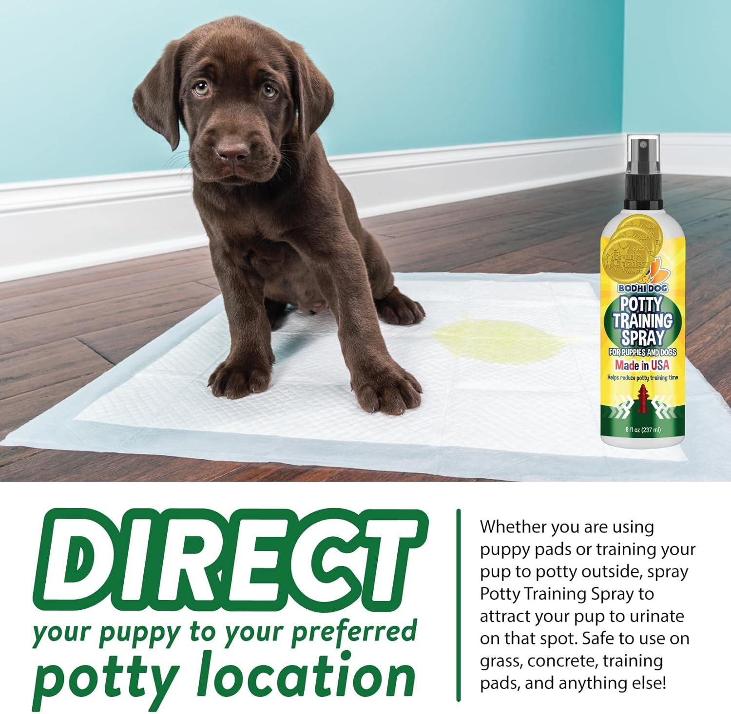 Bodhi Dog Potty Training Spray - Puppy & Dog Training Aid for Indoor & Outdoor Attractant Spray Use - Encourages Proper Dog Pee Here Habits - Safe for Pets & Home - Made in the USA (8 Fl Oz) image number 4