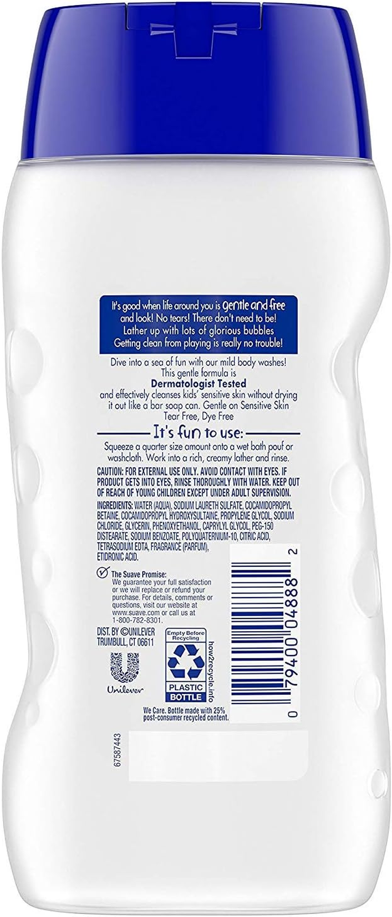 Suave Kids Body Wash - Free & Gentle - Tear Free - 0% Parabens - Net Wt. 12 FL OZ (355 Ml) per Bottle - Pack of 3 Bottles image number 6