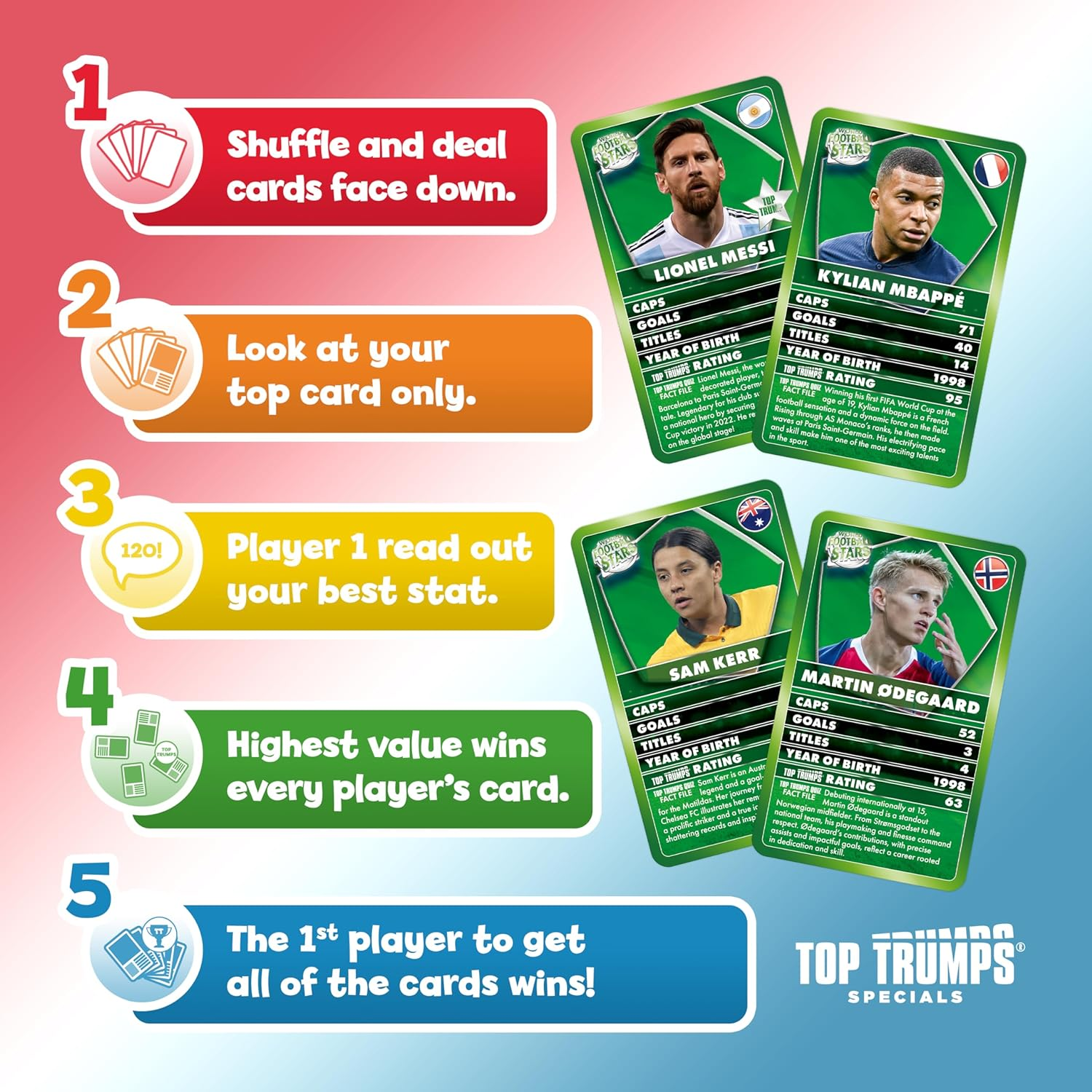 Winning Moves Top Trumps Specials World Football Stars Card Game