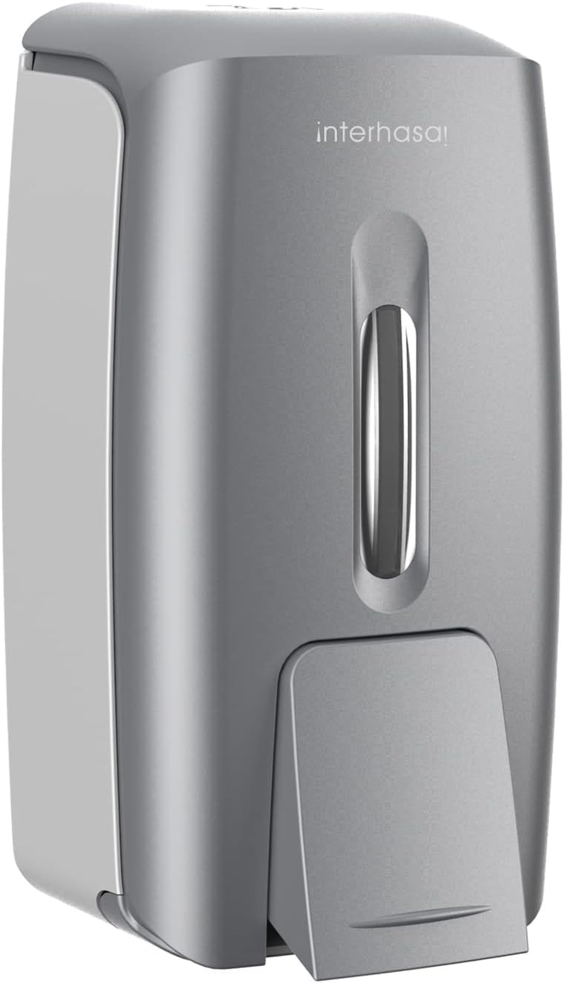 Interhasa! Manual Soap Dispenser Wall Mounted Hand Commercial Liquid Soap Dispenser 800Ml for Kitchen Bathroom Support Liquid Gel Soap, ABS, White, 0.47Kg, 110 * 90 * 225Mm