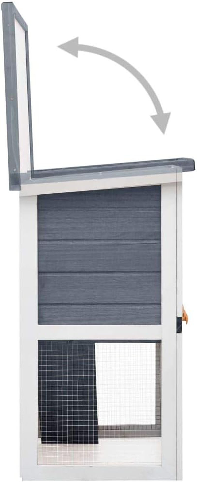 Outdoor Rabbit Hutch 1 Door Grey Wood Pet House Small Animal Shelter Garden image number 4