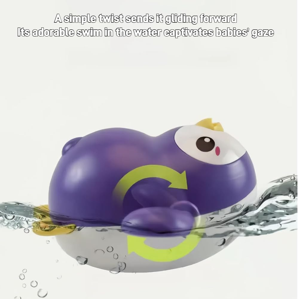 Baby Bath Toys, Animal Themed Swimming Penguins Cow Fish, ABS Material, Bath Toy, Bath Toys, 6 Months - 3 Years, Purple, Blue, Pink image number 3