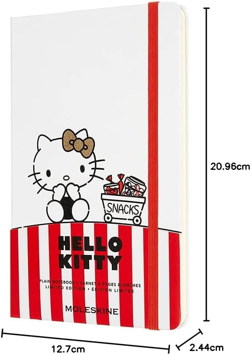 Moleskine Limited Edition Hello Kitty Plain Notebook, Large, White