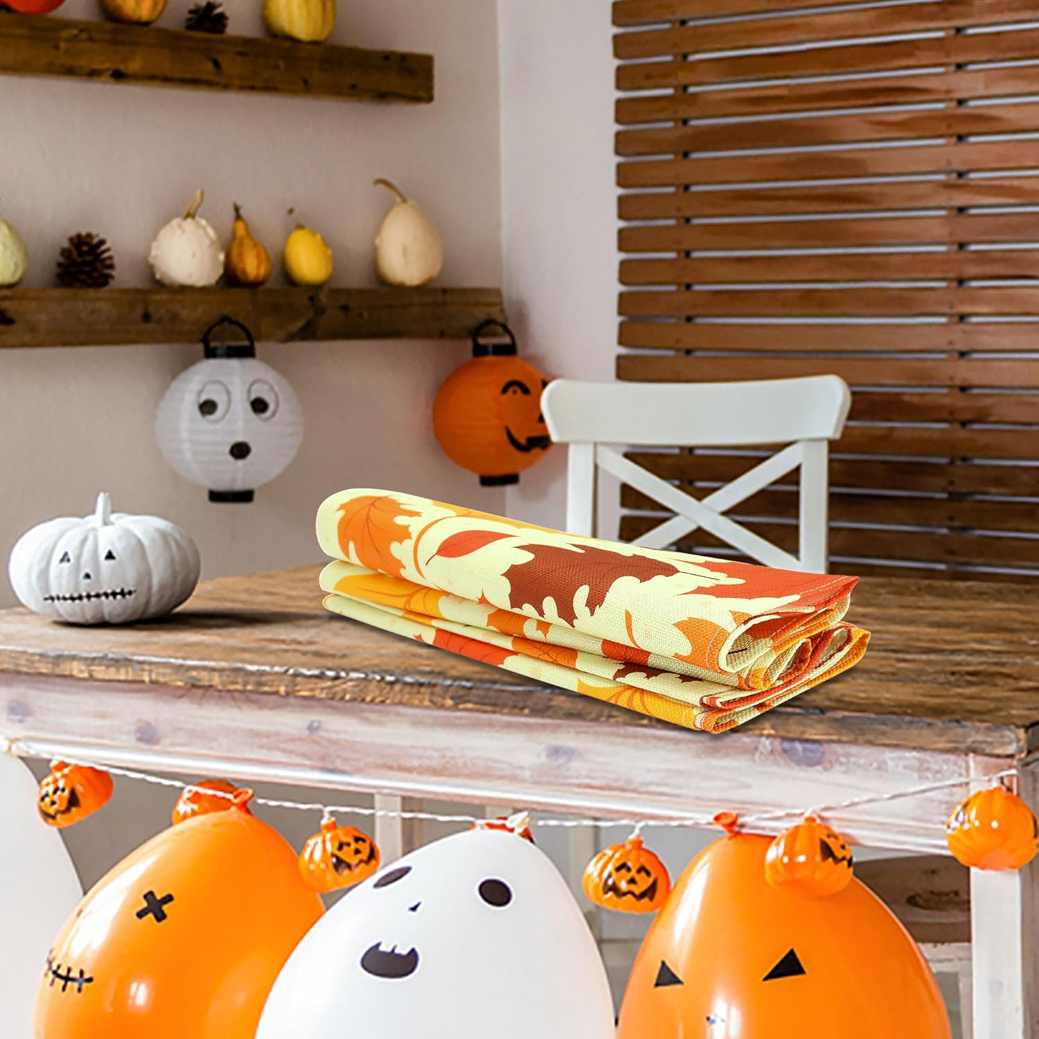 Lucleag Fall Maple Leaves Table Runner for Thanksgiving Autumn Home Dining Decoration, 13X72 Inch image number 3