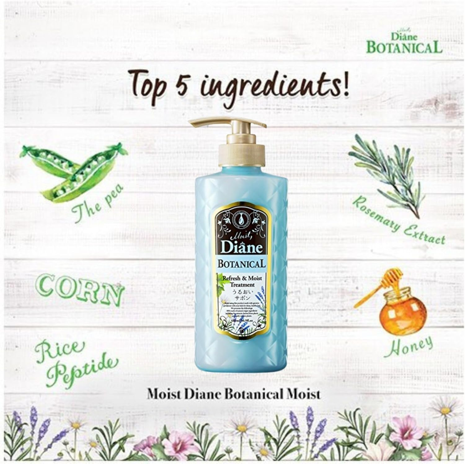 Moist Diane Botanical Refresh and Moist Treatment, 480 Ml image number 2