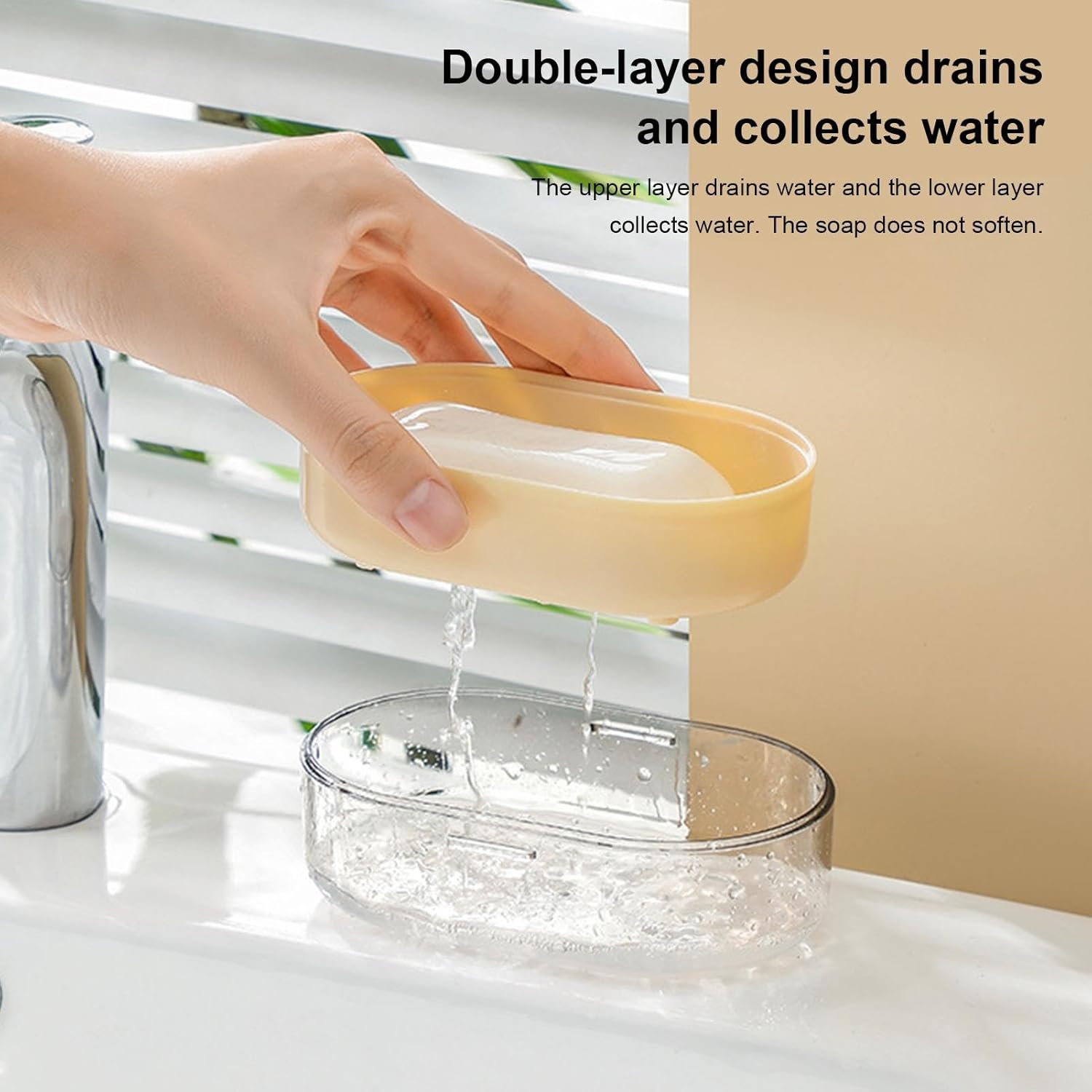 Fisssure Shampoo Bowl with Lid, Travel Shampoo Case | Portable Shampoo Container, Shampoo Case | Travel Shampoo Holder with Draining Board, Shampoo Bar Holder for Home Travel image number 6