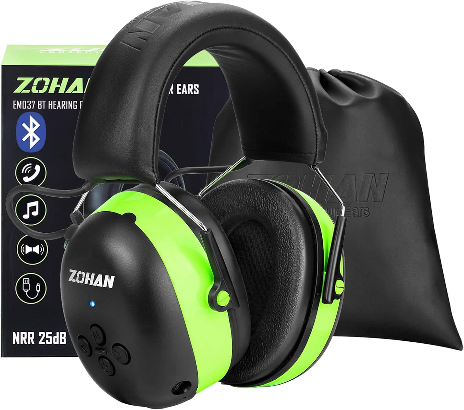 ZOHAN EM042 Digital AM FM Radio Hearing Protectors, Ideal for Lawn Mowing and Landscaping