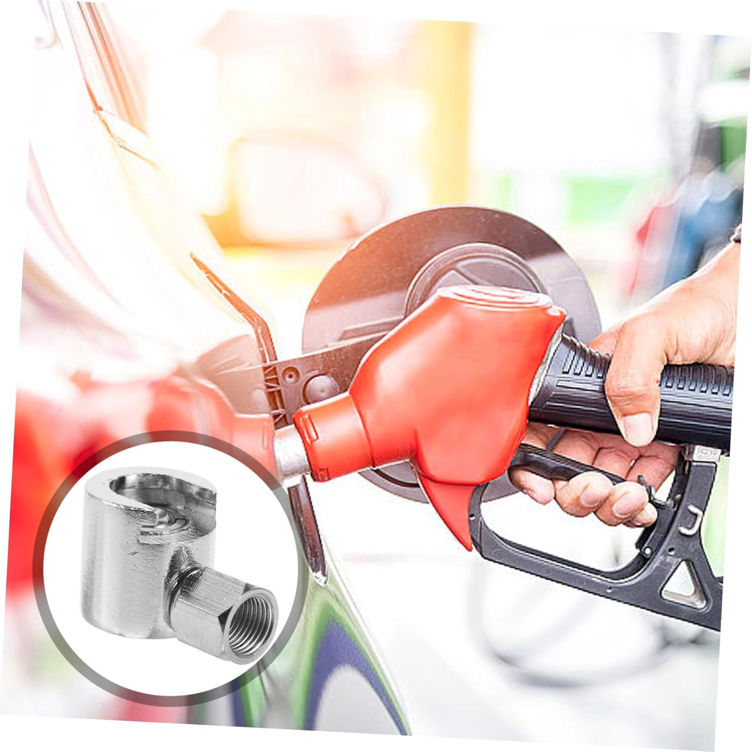 TINEASUR Flat Button Oil Gun Head Grease Coupler Adapter Replacement Button Head Grease Fitting for Hydraulic Automotive Lubrication image number 3