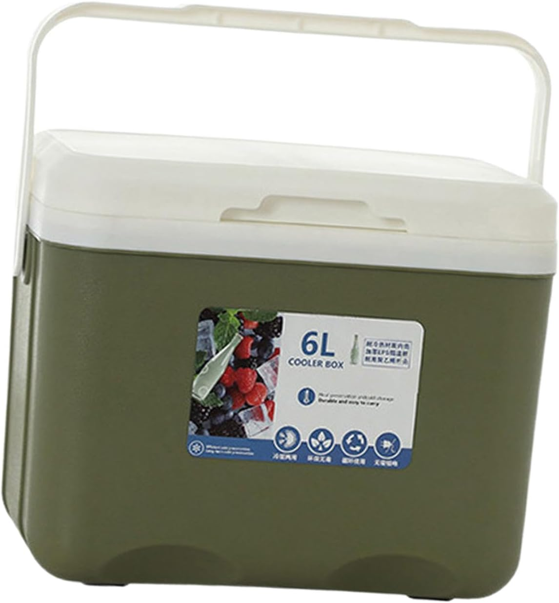 Cooler Box Insulated Box Cold Storage Portable 6L Ice Chest Small Hard Ice Box for Fishing Boat Sport Drink Picnic Barbecue image number 2