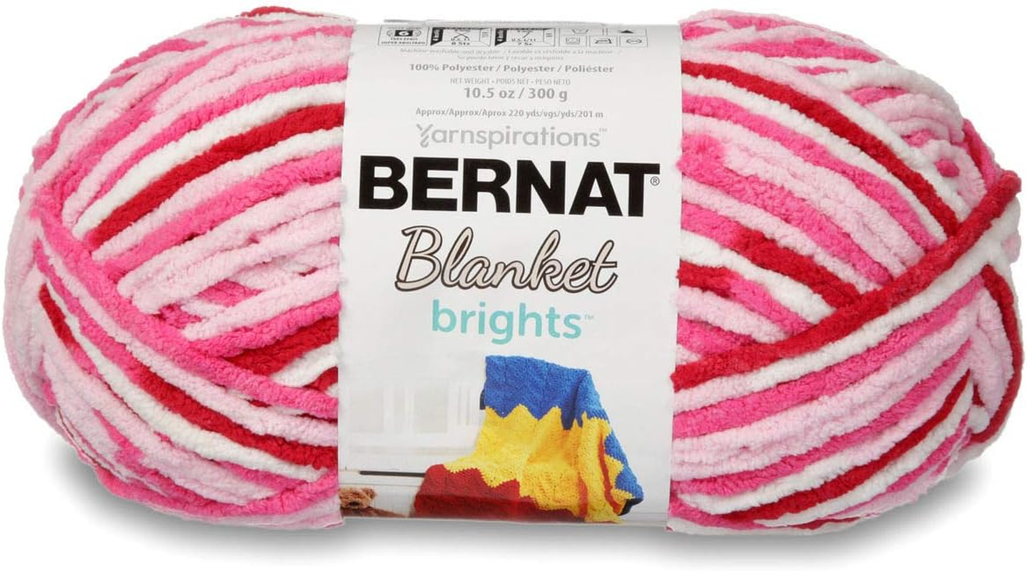 Bernat Blanket Brights BB Ball of Yarn, Raspberry Ribbon Varg