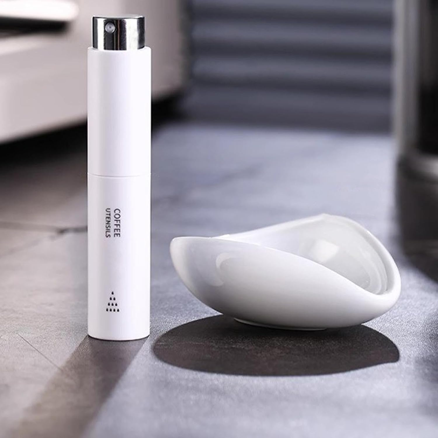 Coffee Bean Spray Bottle - 10Ml Water Atomizer Bottle, Espresso Spray Bottle, 2.3 X 2.3 X 11.5 Cm, Refillable RDT Sprayer, Small Spray Bottle, Coffee Bar Accessories for Home Bar Enthusiasts - White image number 3