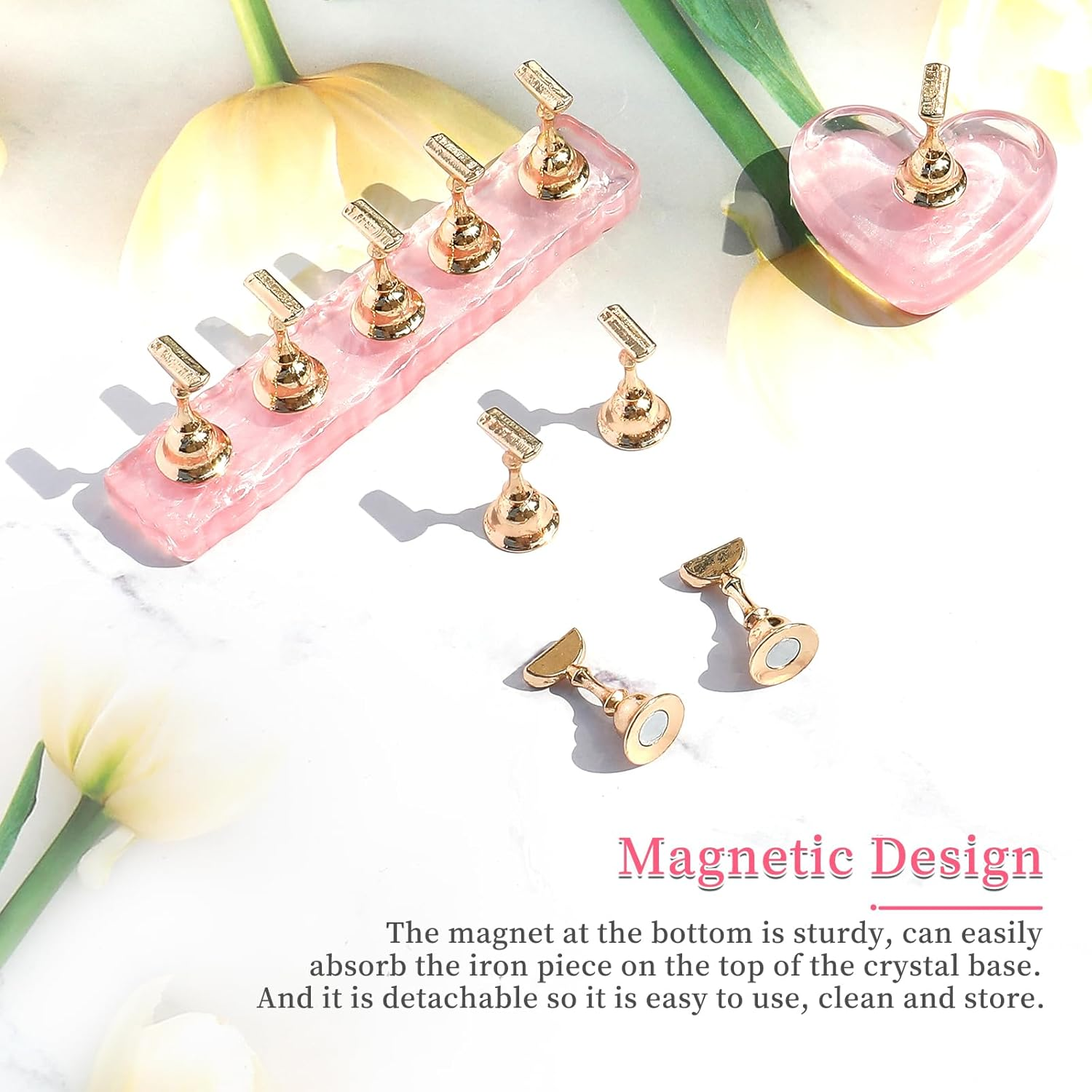 BQAN Nail Stand for Press Ons Acrylic Nail Holder for Painting Nails, Nail Practice Tools with Reusable Putty - Nail Tech Must Haves Nail Supplies for Homes and Salons (Pink) image number 5