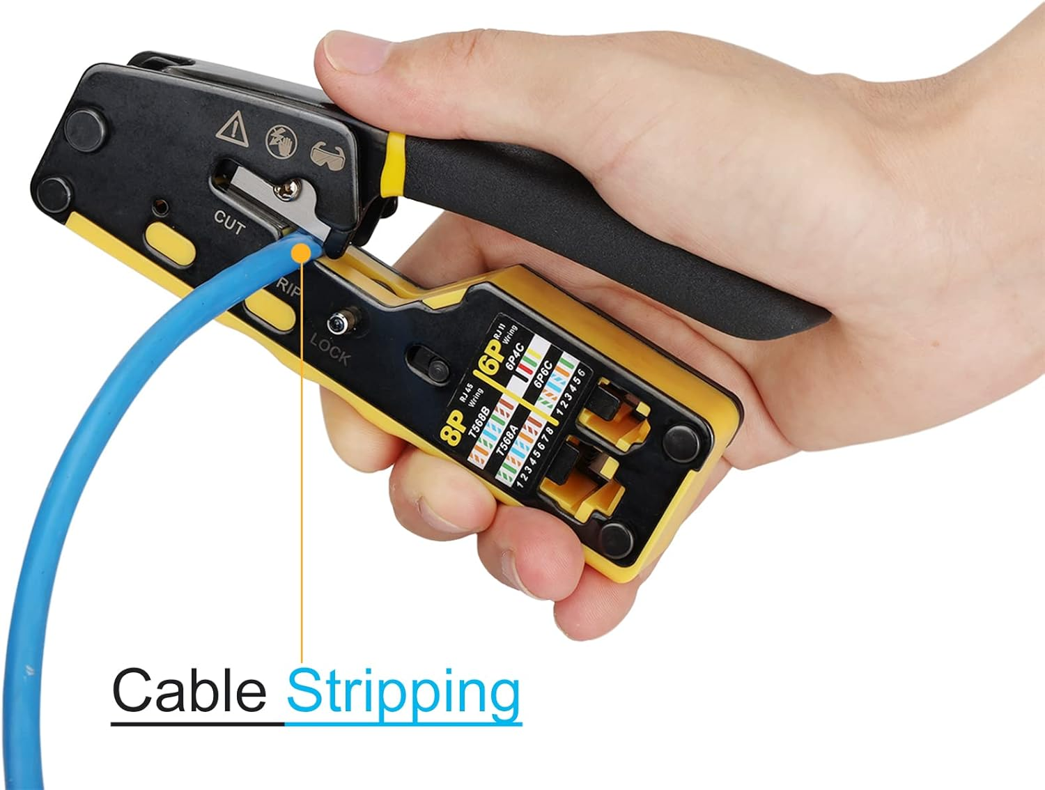 Solsop Pass through RJ45 Crimp Tool Kit Ethernet Crimper CAT5 Cat5E Cat6 Crimping Tool Kit image number 4