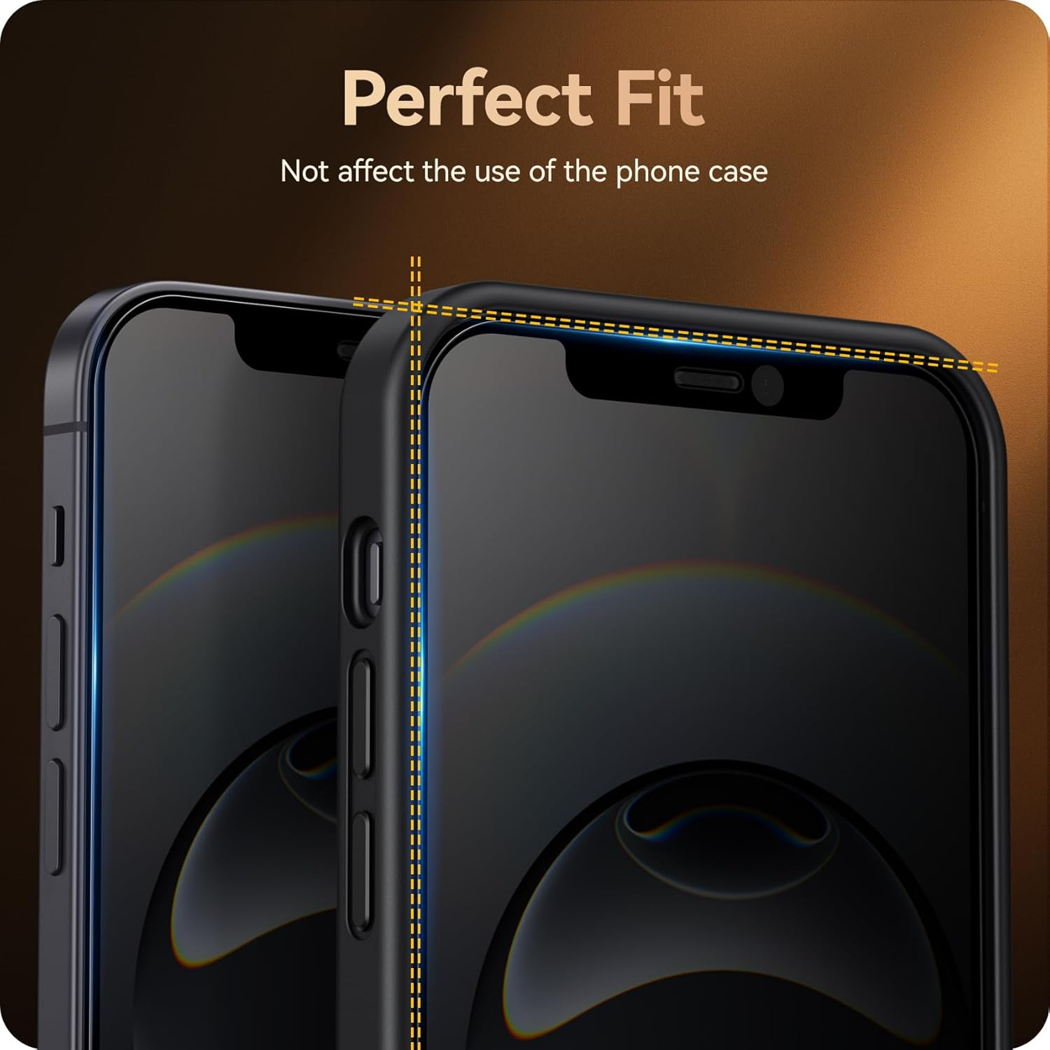 NIMASO for Iphone 16E/14/13/13 Pro Screen Protector Privacy, 2 Pack 9H Hardness Anti-Spy Tempered Glass, Military Grade Shatterproof, Anti-Scratch, with Easy Installation Kit(6.1 Inches) image number 5