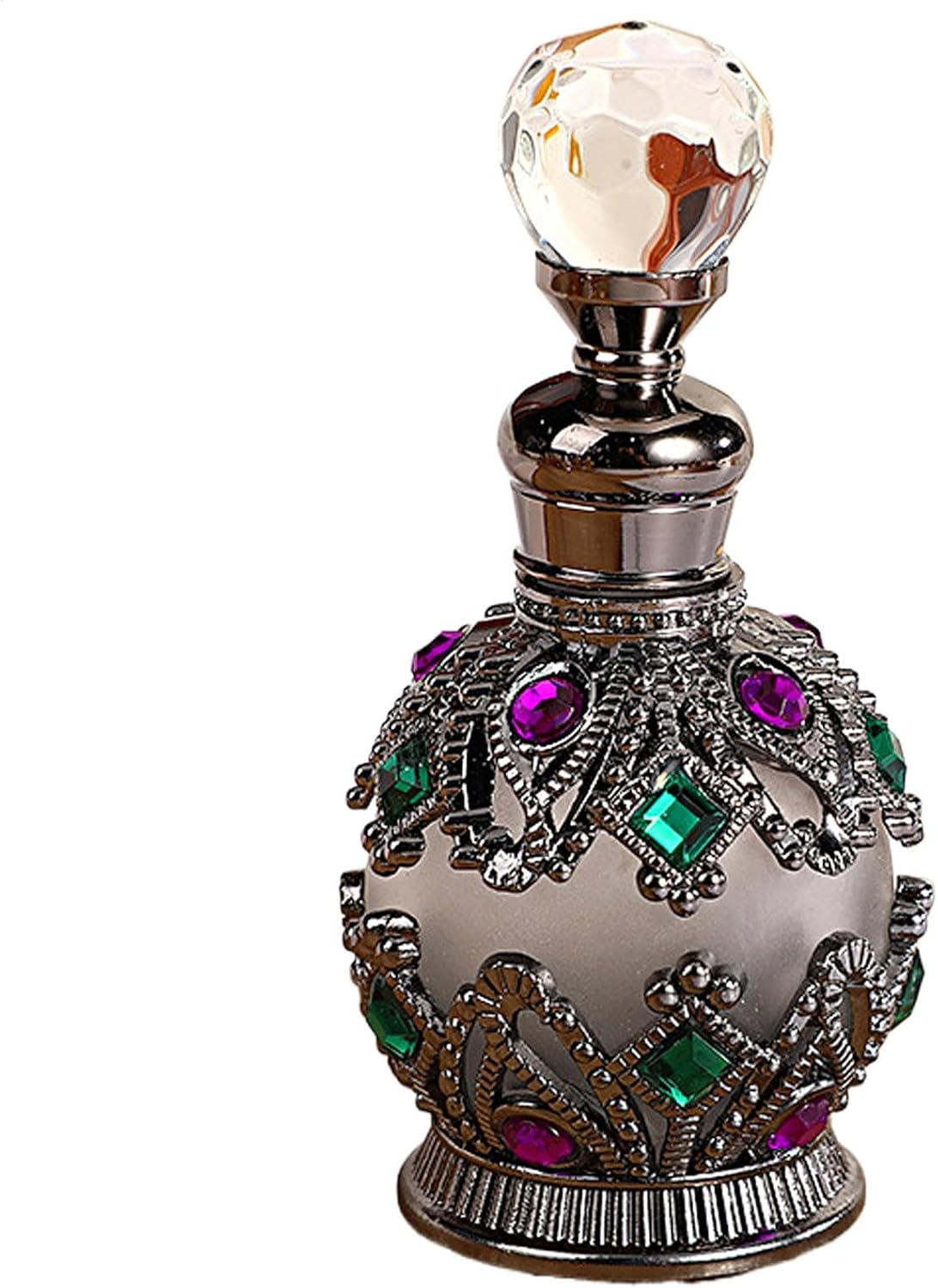 G&eacute;n&eacute;rique Empty Perfume Bottles, Portable Cosmetic Fine Mist Atomizer, 1.57 X 1.57 in Luxurious Decorative Storage, Vials Inlaid with Jewels, Elegant Containers for Women & Adults