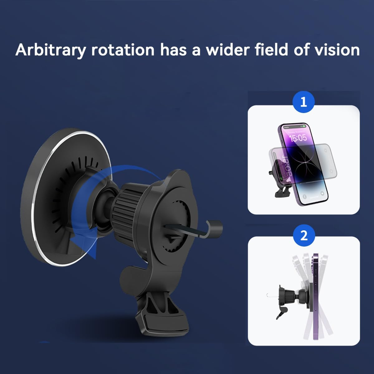 For Magsafe Car Mount Charger, 15W Fast Charging Magnetic Wireless Car Charger, Magnetic Phone Mount Holder for Magsafe Charger Car Phone Holder Vent Fits Iphone 15 14 13 12 image number 1