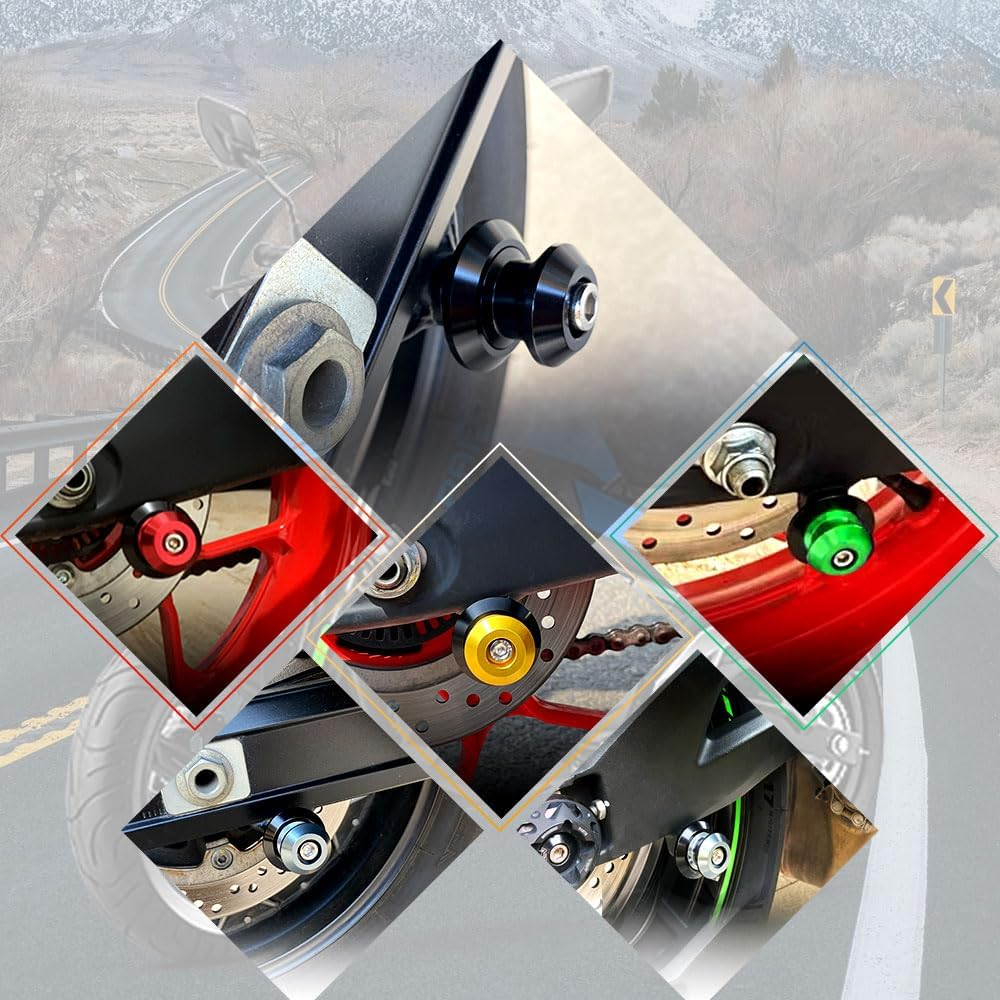 2Pcs 8MM Motorcycle Swing Arm Sliders Spool CNC Swing Arm Stand Screw for Bmw S1000RR Honda CBR600RR 1000RR Kawasaki Z800 Z900 Z1000 Ducati Gold - Gold image number 4