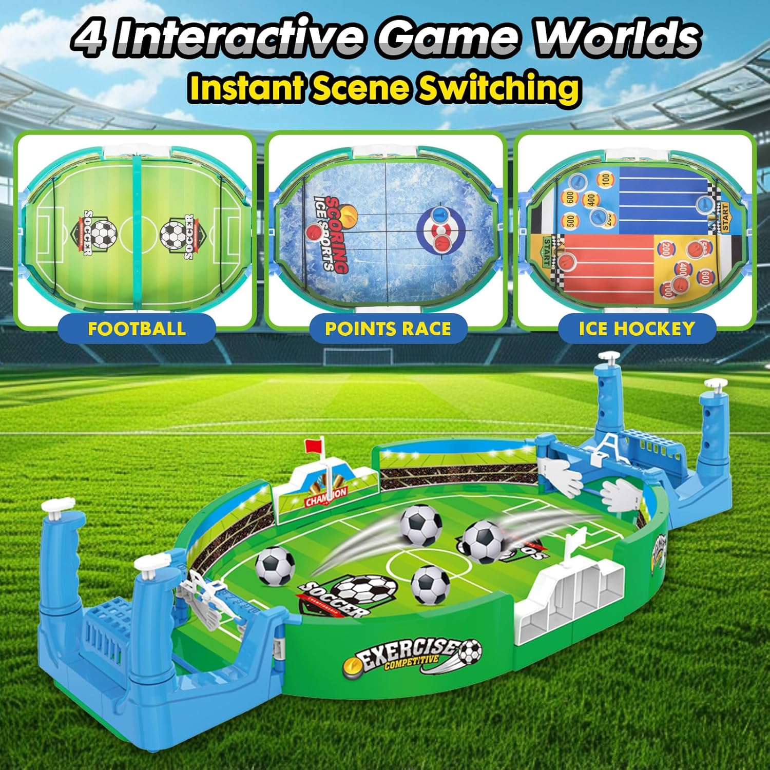 Football Table Interactive Game Soccer Games Table Foosball Table for Boys Kids Family Game Night Fun Mini Foosball Indoor Outdoor Party Games Toys Gifts