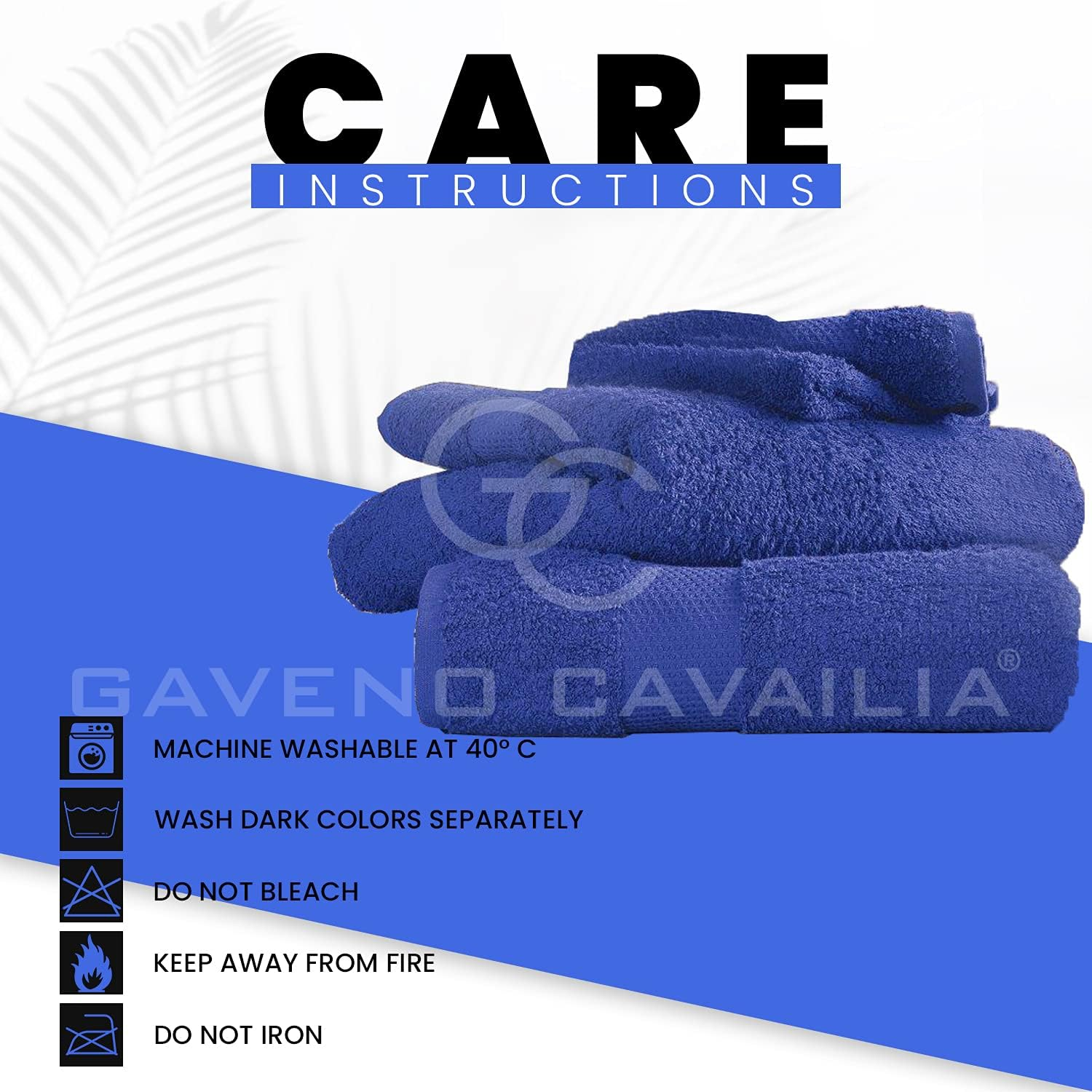 GC GAVENO CAVAILIA 700 GSM Bath Sheets - Large Bath Towels 2 Pack - Egyptian Cotton Towel Set - Quick Dry Towels - Soft Feel Towels - Royal Blue - 90X140