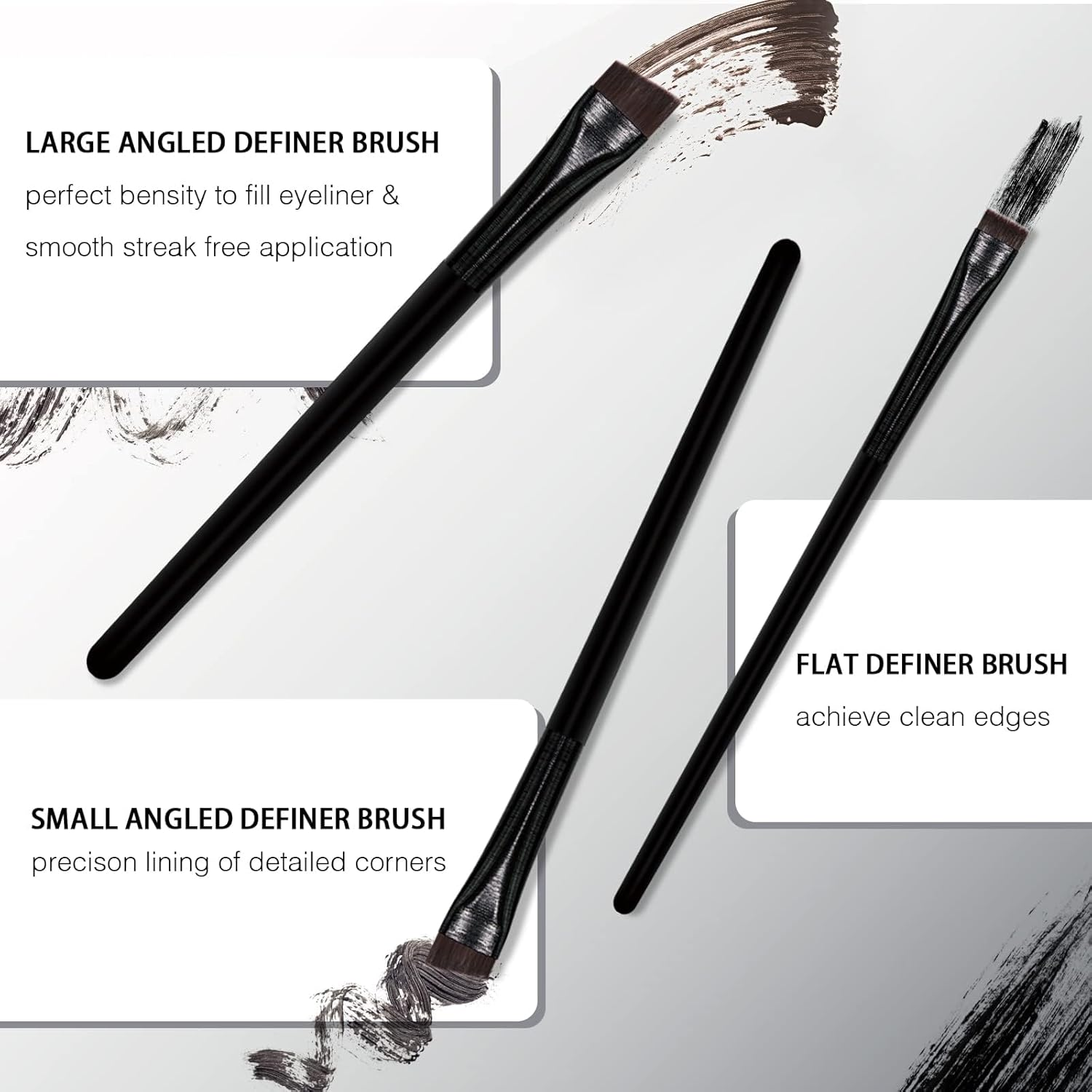 FIENSYDL Eyeliner Brush Brow Tint Brushes Eyebrow Brushes Set Fine Angled Point Angled Slanted Tinting Brushes Ultra Thin Flat Makeup Brush Premium Eyebrow Brush Precision Gel Professional Soft Synthetic Hairs image number 1