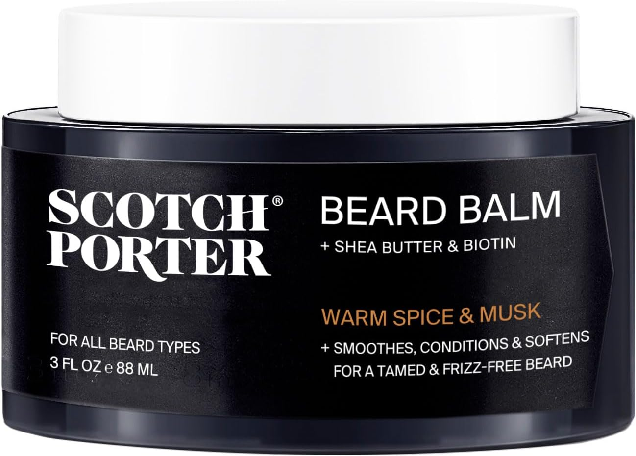 Scotch Porter Conditioning Beard Balm for Men | Hydrates, Smooths, Adds Shine & Tames Flyaway Hair | Formulated with Non-Toxic Ingredients, Free of Parabens, Sulfates & Silicones | Vegan | 3Oz Jar image number 5
