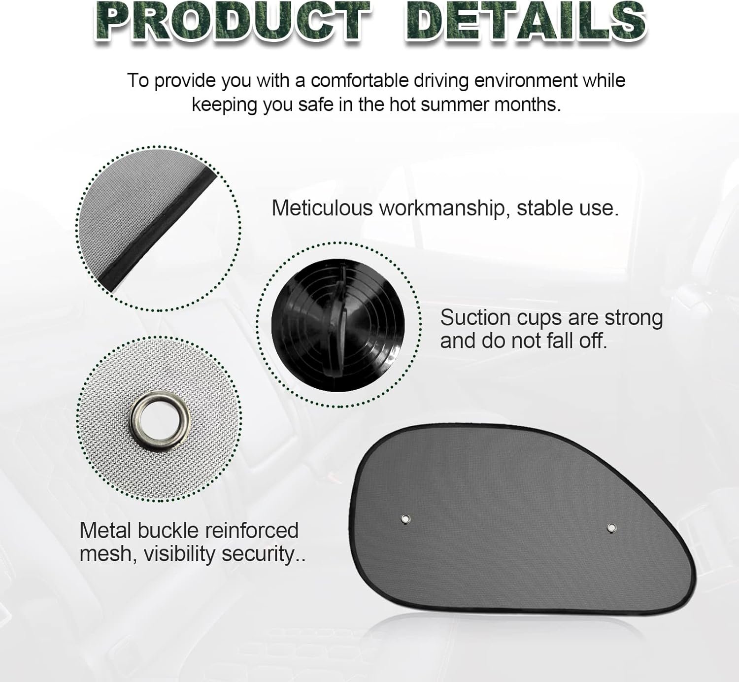 2 Pack Car Window Shade, Universal Side Window Cling Sunshade for Baby, Kids, and Pets from UV Rays and Sun Glare image number 6