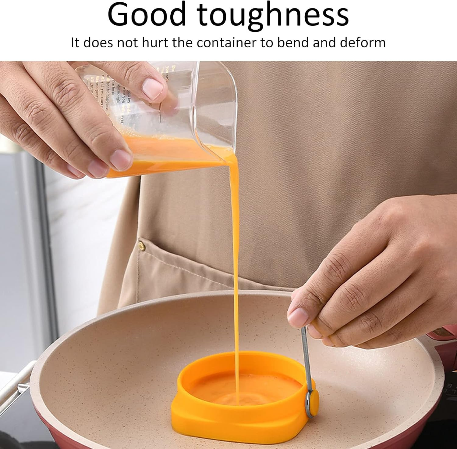 5 PCS Handle Egg Frying Rings - Egg Ring for Frying Eggs and English Muffin - Silicone Double Sided Egg Rings - Quadrate round Dual Use Omelet Mould image number 6