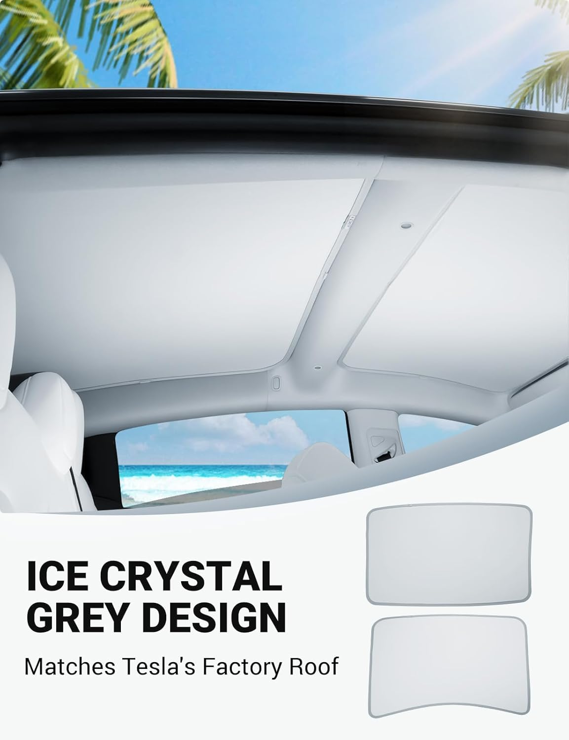 Roof Sunshades for Tesla 2024 2025 Model 3 Highland, Foldable Skylight Sunshade for Model 3 2024 2025 No-Sag Glass Roof Heat Insulation UV Protection Sunroof Covers image number 4