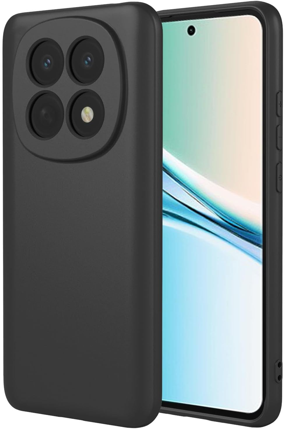 SEAHAI Case for Xiaomi Redmi Note 15 5G, Ultra Thin Silky-Soft Touch Soft Liquid Silicone Phone Cover with Shockproof Airbag Design, Premium TPU Bumper Fashion Case - Black