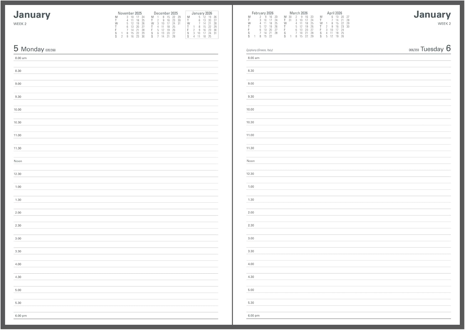 Collins 2025-2026 Financial Year Diary - A4 Day to Page Planner - Black image number 2